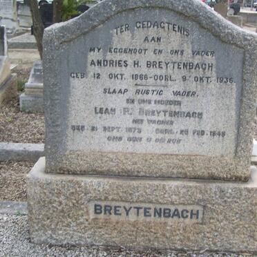 BREYTENBACH Andries 1866-1936 &amp; Leah P. WAGNER 1873-1945
