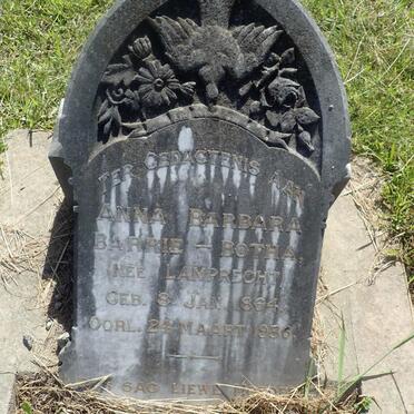 BOTHA Anna Barbara, BARRIE- nee LAMPRECHT 1864-1936