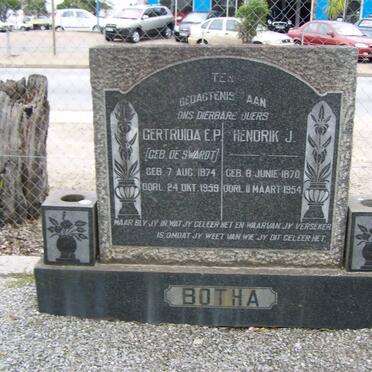 BOTHA Hendrik J. 1870-1954 &amp; Gertruida E.P. DE SWARDT 1874-1959
