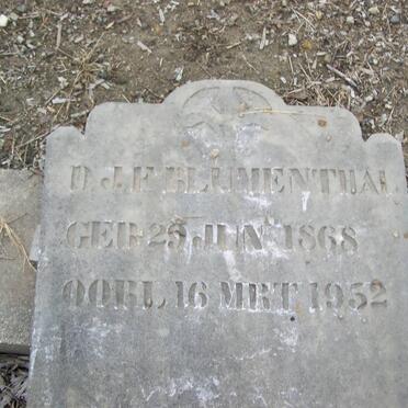 BLUMENTHAL D.J.F. 1868-1952