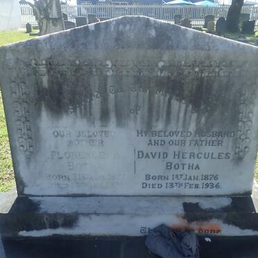 BOTHA David Hercules 1876-1936 &amp; Florence A. 1877-1976