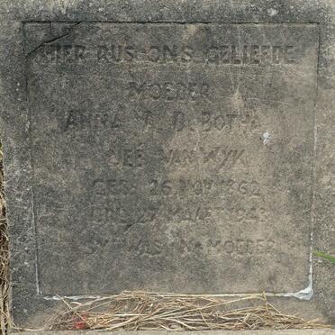 BOTHA Anna A.B. nee VAN WYK 1862-1943