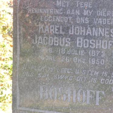 BOSHOFF Karel Johannes Jacobus 1873-1950