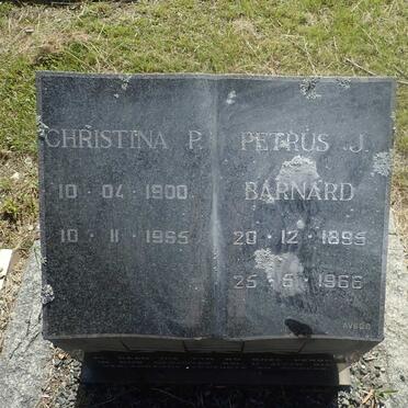 BARNARD Petrus J. 1895-1966 &amp; Christina P. 1900-1995