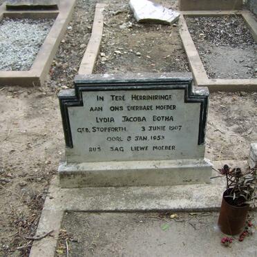 BOTHA Lydia Jacoba nee STOPFORTH 1907-1953