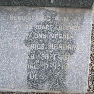 BARRY Beatrice Hendrina 187?-1956