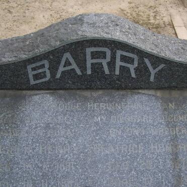 BARRY Joseph Henry 188?-1965 &amp; Beatrice Hendrina 187?-1956