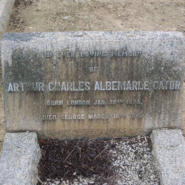 CATOR Arthur Charles Albemarle 1873-1947