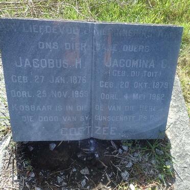 COETZEE Jacobus H. 1876-1959 &amp; Jacomina G. DU TOIT 1879-1962