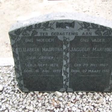 GERICKE Jacobus Marthinus 1867-1942 &amp; Elizabeth Margritha GERBER 1879-1959