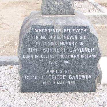 GARDINER John Burnett 1902-1961 &amp; Cecil Elfriede  -1986