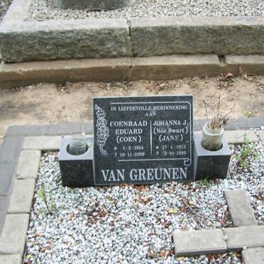 GREUNEN Coenraad Eduard, van 1914-1998 &amp; Johanna J. SWART 1912-1995