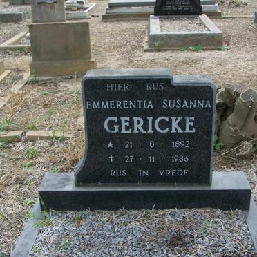GERICKE Emmerentia Susanna 1892-1986