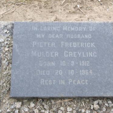 GREYLING Pieter Frederick Mulder 1912-1964