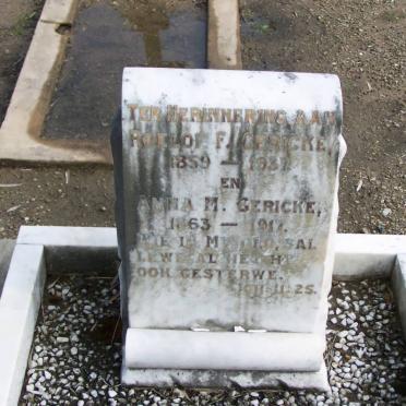 GERICKE Roelof F. 1859-1937 &amp; Anna M. 1863-1917