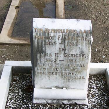 GERICKE Roelof F. 1859-1937 &amp; Anna M. 1863-1917