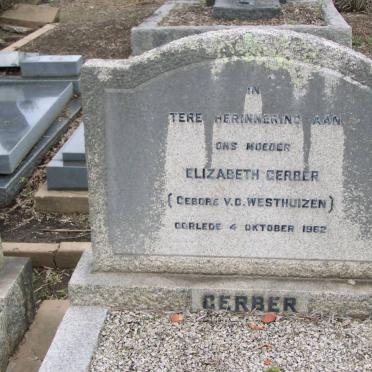 GERBER Elizabeth nee VAN DER WESTHUIZEN -1962