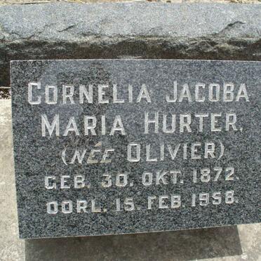 HURTER Cornelia Jacoba Maria nee OLIVIER 1872-1956