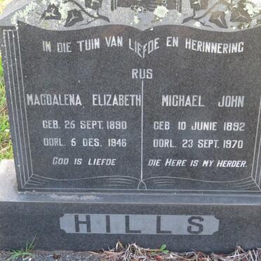 HILLS Michael John 1892-1970 &amp; Magdalena Elizabeth 1890-1946