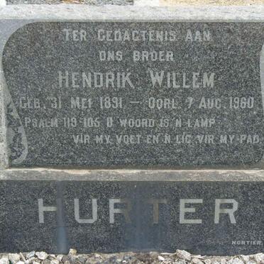 HURTER Hendrik Willem 1891-1960