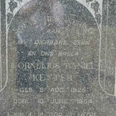 KEYTER Cornelius Daniel 1925-1954