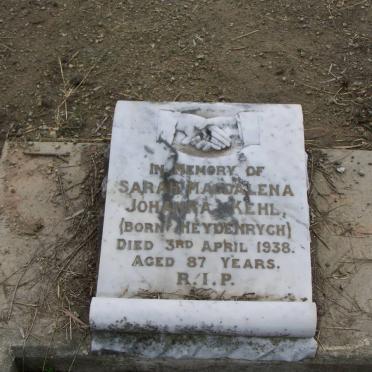 KEHL Sarah Magdalena Johanna nee HEYDENRYCH -1938