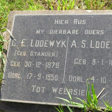 LODEWYK A.S. 1876-1945 & G.E. STANDER 1878-1950