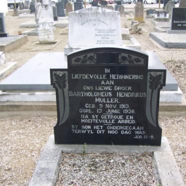 MULLER Bartholomeus Hendrikus 1913-1936