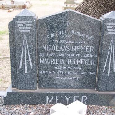 MEYER Nicolaas 1859-1949 &amp; Magrieta D.J. DU PLESSIS 1876-1948