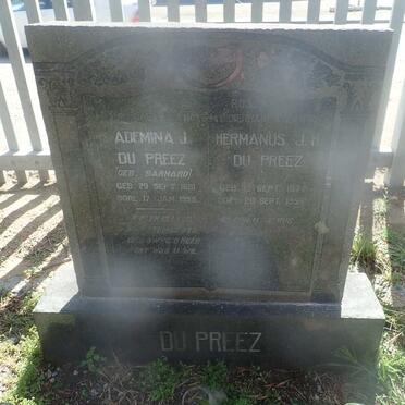 PREEZ Hermanus J.H., du 1877-1958 &amp; Ademina J. BARNARD 1881-1955