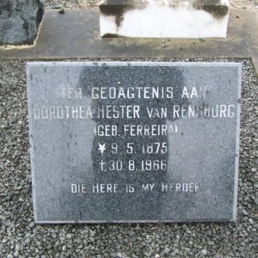 RENSBURG Dorothea Hester, van nee FERREIRA 1875-1966