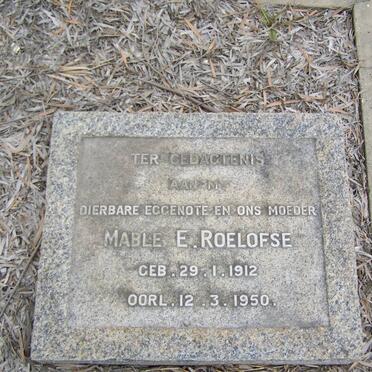 ROELOFSE Mable E. 1912-1950
