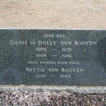 ROOYEN Danie, van 1865-1951 &amp; Dolly 1868-1919 :: VAN ROOYEN Nettie 1901-1943