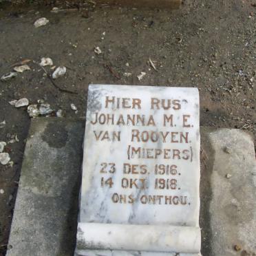 ROOYEN Johanna M.E., van 1916-1918