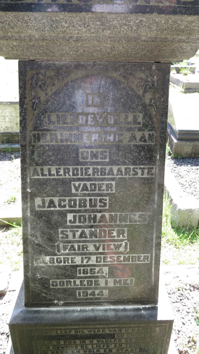 STANDER Jacobus Johannes 1854-1944