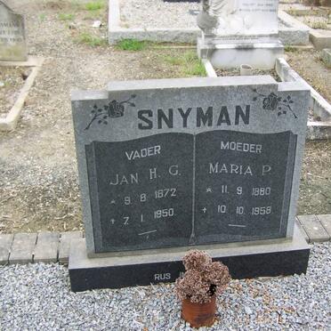 SNYMAN Jan H.G. 1872-1950 &amp; Maria P. 1880-1958