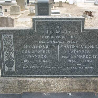 STANDER Marthinus Christoffel 1868-1954 &amp; Martina Jacomina LAMPRECHT 1874-1954