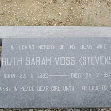 VOSS Ruth Sarah nee STEVENS 1892-1970