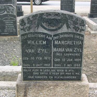 ZYL Willem, van 1872-1952 &amp; Margretha Maria LOUWRENS 1884-1949