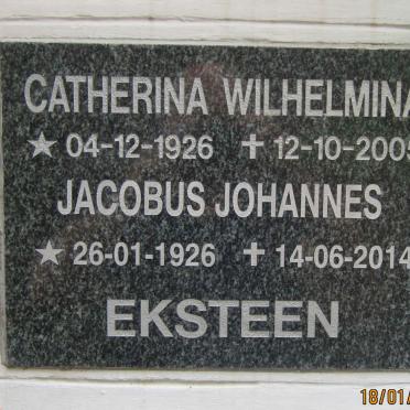 EKSTEEN Jacobus Johannes 1926-2014 &amp; Catherina Wilhelmina 1926-2005