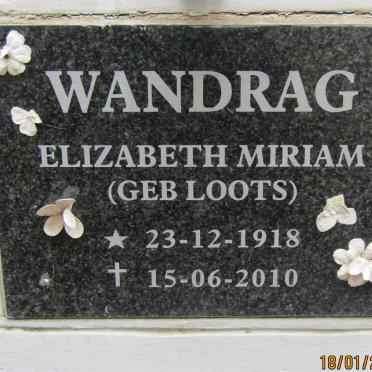 WANDRAG Elizabeth Miriam nee LOOTS 1918-2010