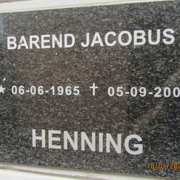 HENNING Barend Jacobus 1965-2008