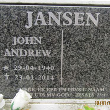 JANSEN John Andrew 1940-2014