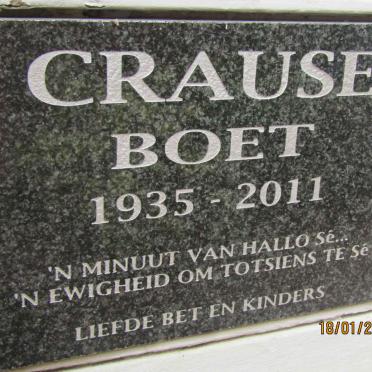 CRAUSE Boet 1935-2011