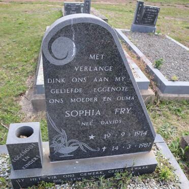 FRY Sophia nee DAVIDS 1914-1987