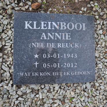 KLEINBOOI Annie nee DE REUCK 1943-2012