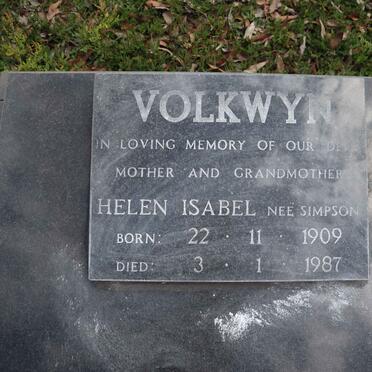 VOLKWYN Helen Isabel nee SIMPSON 1909-1987