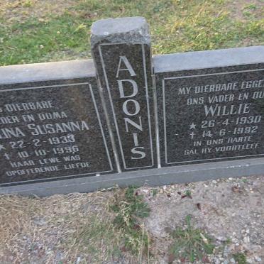 ADONIS Willie 1930-1992 & Paulina Susanna 1933-1996