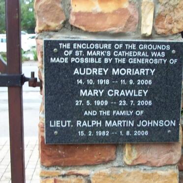CRAWLEY Mary 1909-2006 :: MORIARTY Audrey 1918-2006 :: JOHNSON Ralph Martin 1982-2006