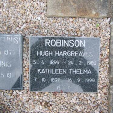 ROBINSON Hugh Hargreaves 1899-1980 &amp; Kathleen Thelma 1897-1999